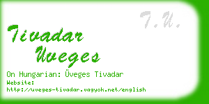 tivadar uveges business card